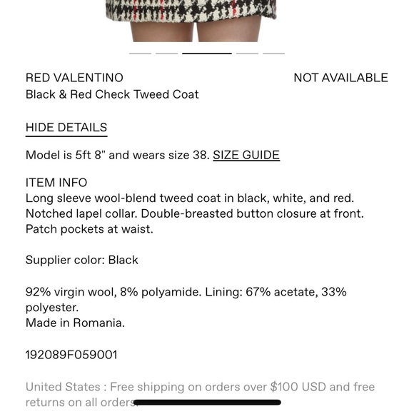 Red Valentino coat, size 38 - Picture 6 of 10